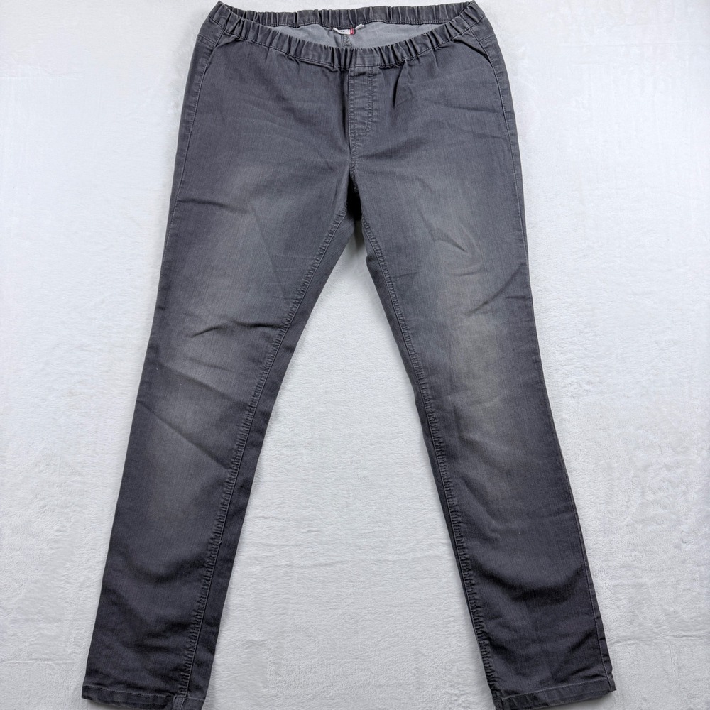 Outfit Classics‎ Slim Leg Pants Gray Elastic Waist Career Casual Medium